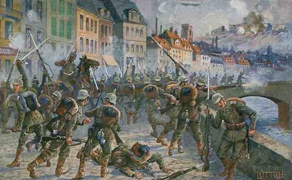Les Allemands pénètrent dans Liège - 37.4 ko