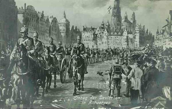 Entre des troupes allemandes  Anvers - 34.2 ko