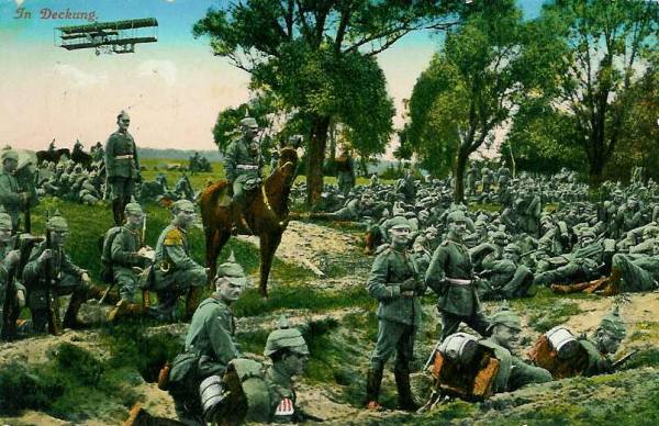 Infanterie allemande en couverture - 63 ko