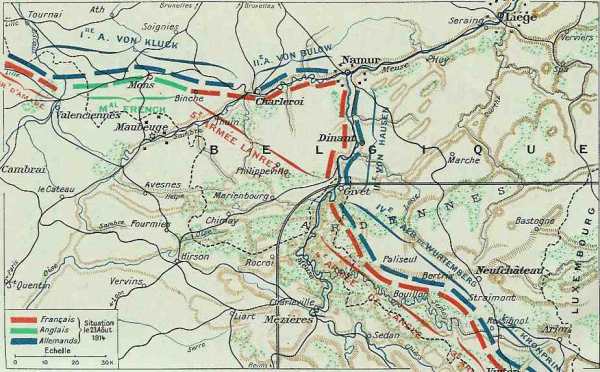 Position des armes le 23 aot 1914 - 49 ko