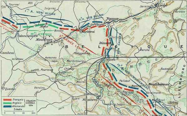 Position des armes le 23 aot 1914 - 49 ko