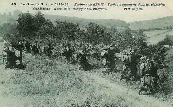 Infanterie dans les vignobles près de Reims - 41.9 ko