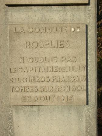 Roselies : monument aux Franais (dtail) - 27.4 ko